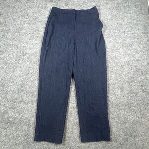 Express Editor Straight Ankle Pants Women 8R Navy Super High Rise Stretch Office